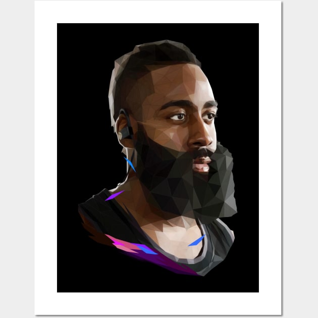 James Harden low poly Wall Art by pxl_g